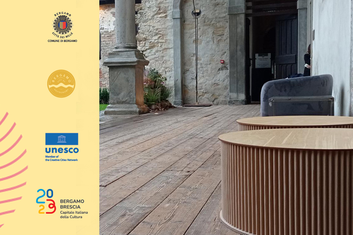 I complementi green “firmati” cArtù di Grifal arredano l’Ex Monastero di Astino al quarto Summit Internazionale delle Città Creative UNESCO